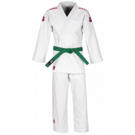Matsuru - Judo Unifom Semi - white with pink shoulder padding