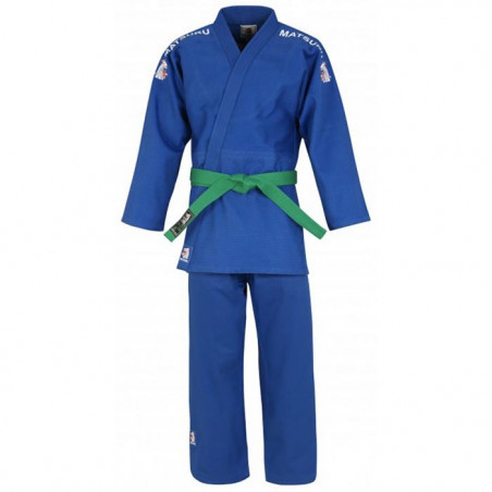 Semi - blauer Judoanzug mit weißem Schulterstick von Matsuru