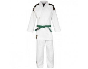 Matsuru - Judo-Anzug Club - weiß mit schwarz-goldenem Schulterbesatz