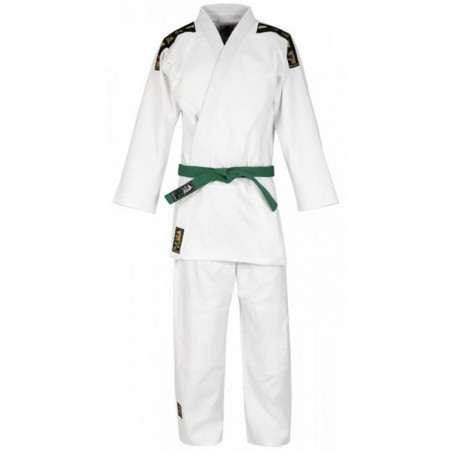 Matsuru - Judo Unifom Club - white with black and gold shoulder padding