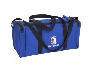 Sports bag made from blue judo fabric.