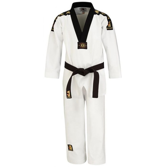 Taekwondoanzug Matsuru „V“ – schwarz mit Rückenstick