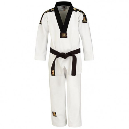 Taekwondoanzug Matsuru „V“ – schwarz mit Rückenstick