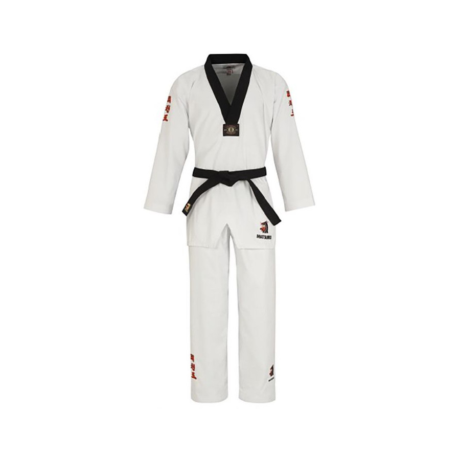 Taekwondoanzug Matsuru „Master-V“ – schwarz mit Rückenstick